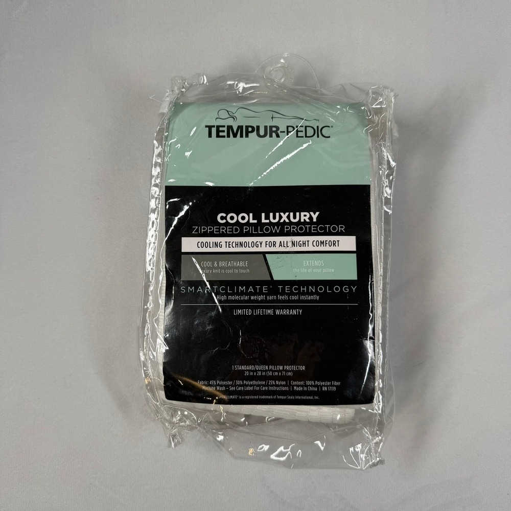 Tempur-Pedic Cool Luxury Zippered Pillow Protector SmartClimate Standard Queen
